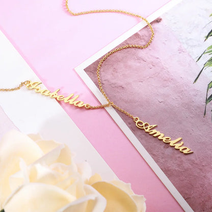 Personalized necklace with two names silver 925
