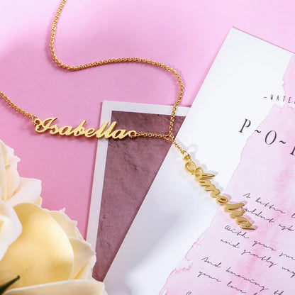 Personalized necklace with two names silver 925