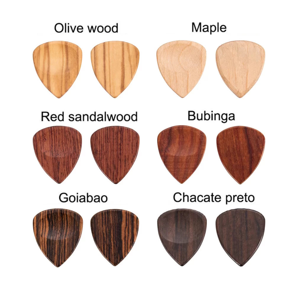 Personalized Wood Guitar Pick with Leather Guitar Shaped Case | Birthday gifts for guitar players