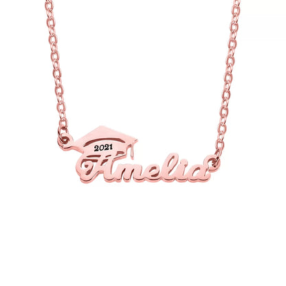 Personalized Bachelor Cap Name Necklace Graduation Gifts |Graduation gifts for her