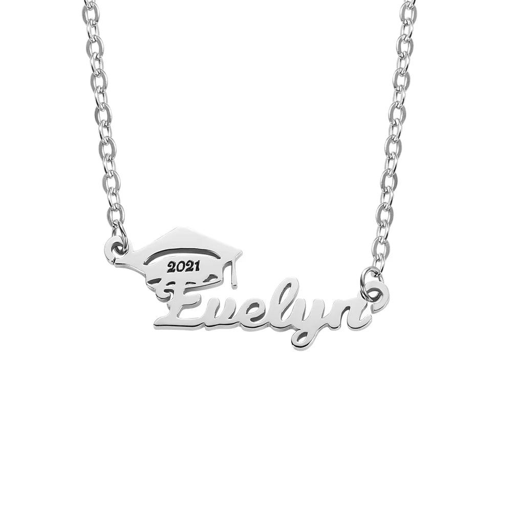 Personalized Bachelor Cap Name Necklace Graduation Gifts |Graduation gifts for her