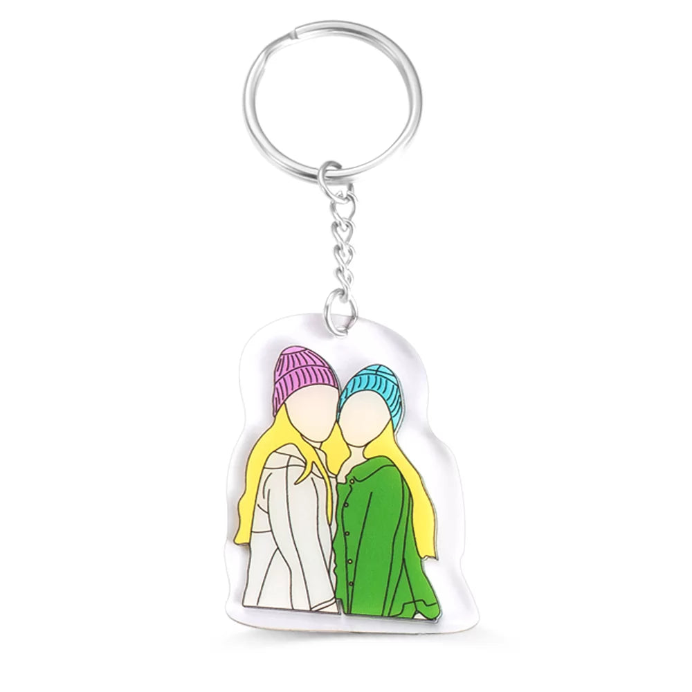 Personalized Faceless Portrait Keychain