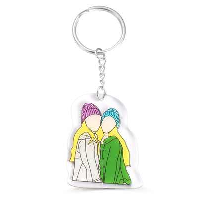 Personalized Faceless Portrait Keychain