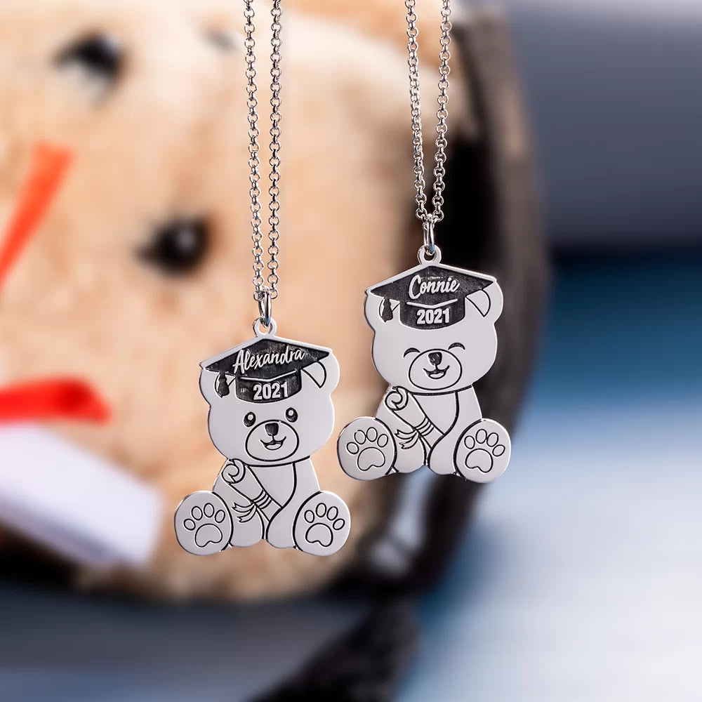 Custom Bear Necklace for Graduation Gift |Graduation gifts for her