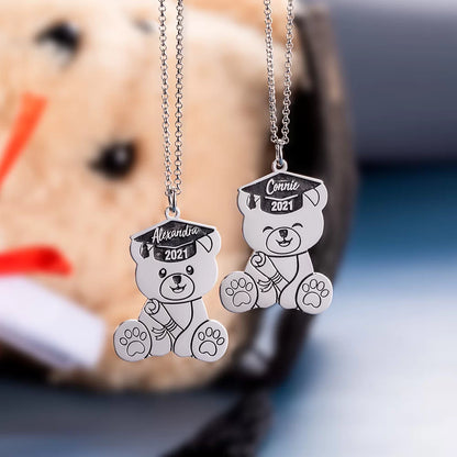 Custom Bear Necklace for Graduation Gift |Graduation gifts for her