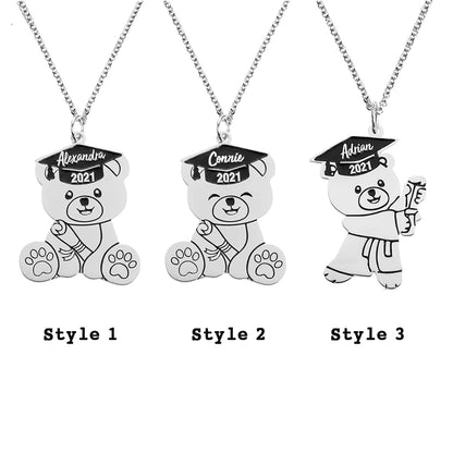 Custom Bear Necklace for Graduation Gift |Graduation gifts for her