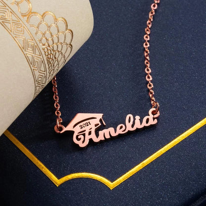 Personalized Bachelor Cap Name Necklace Graduation Gifts |Graduation gifts for her