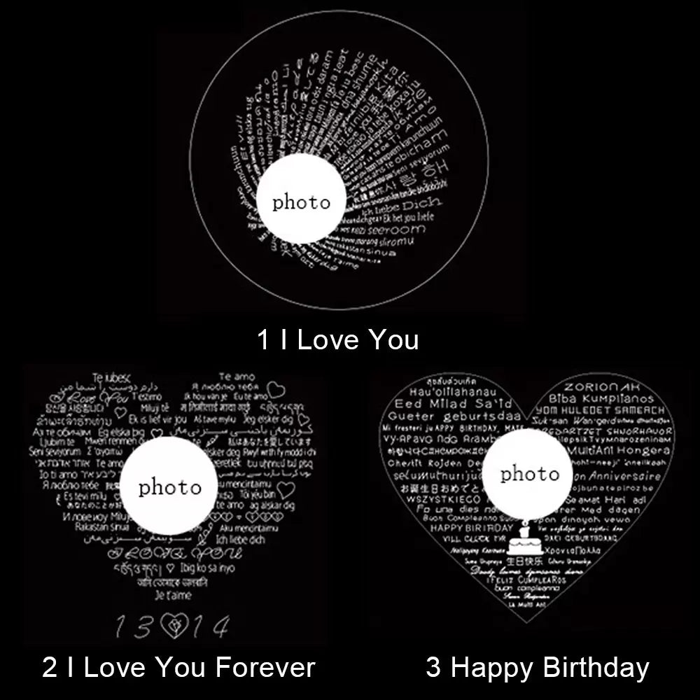 Personalized projection matching heart necklace for couple set of 2|Necklace i love you in 100 languages