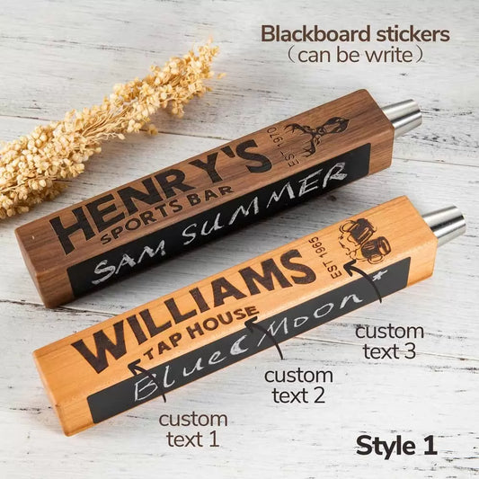 Custom Beer Tap Handles | Laser Engraved with Chalkboard | Personalized Keg Tap