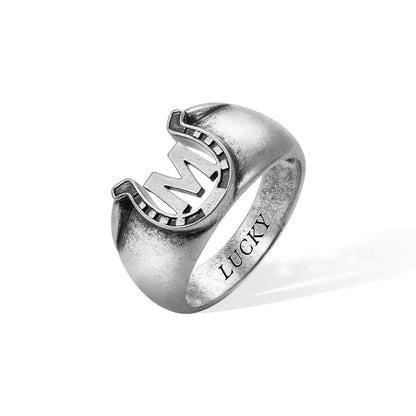 Custom Horseshoe Ring in Brass for Men | Lucky horseshoe ring | Gift for him
