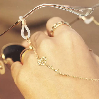 Personalized Sunglasses Chain | Glasses Chain Birthday Flower with Name