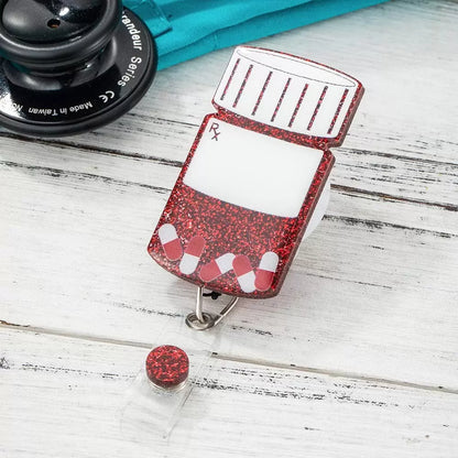 Personalize Funny Pill Bottle Pharmacist Badge Reel