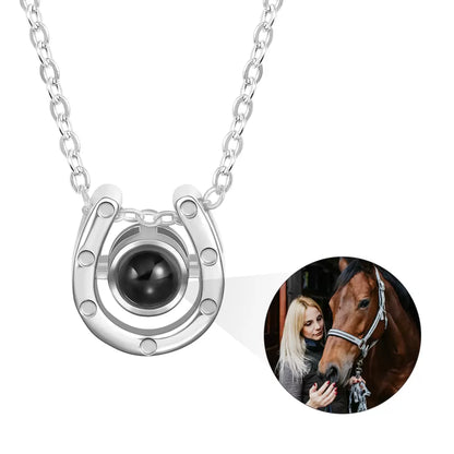 Personalized horse projection necklace 925 silver| Horse memorial necklace  | Gifts for pony lovers