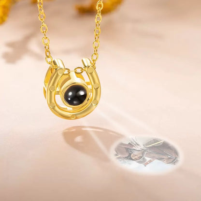 Personalized horse projection necklace 925 silver| Horse memorial necklace  | Gifts for pony lovers