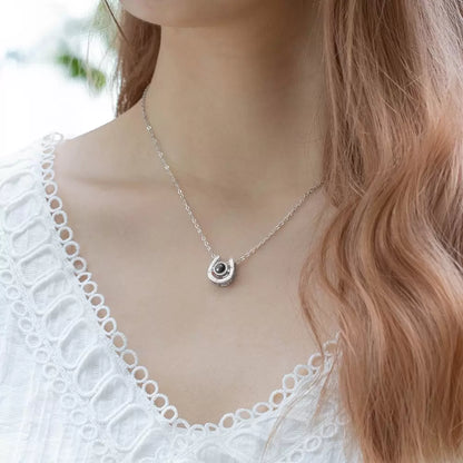 Personalized horse projection necklace 925 silver| Horse memorial necklace  | Gifts for pony lovers