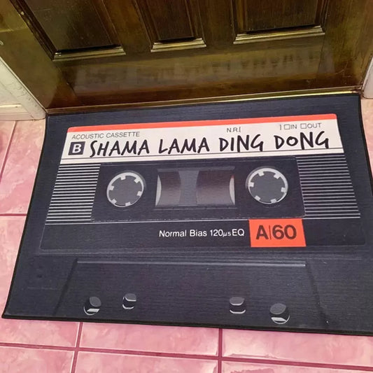 Personalized Door Mat Cassette Tape Retro