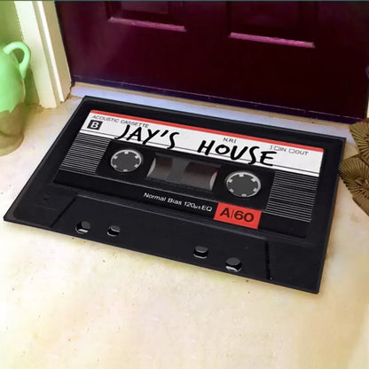 Personalized Door Mat Cassette Tape Retro
