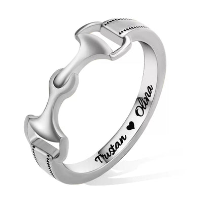Personalized Snaffle Bit Horse Ring| 925 Sterling Silver Snaffle Bit| Equestrian Jewelry