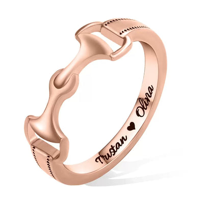 Personalized Snaffle Bit Horse Ring| 925 Sterling Silver Snaffle Bit| Equestrian Jewelry