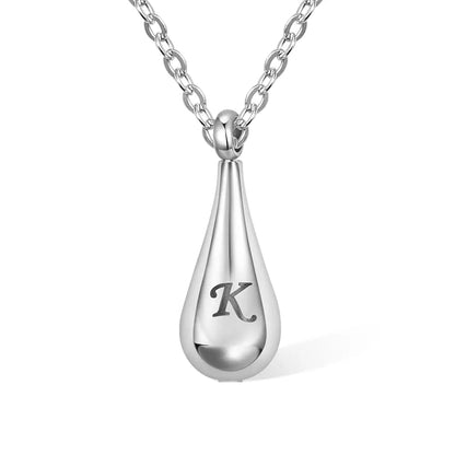Custom Tiny Teardrop Urn Necklace with Name for Ashes