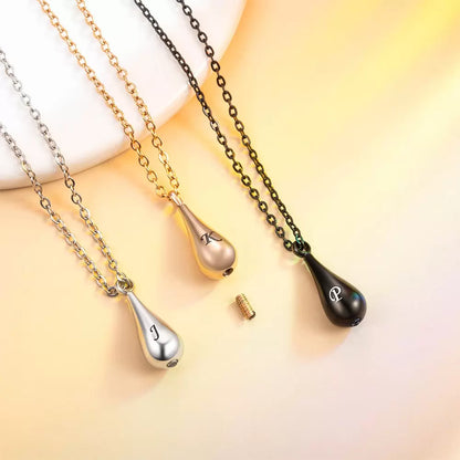 Custom Tiny Teardrop Urn Necklace with Name for Ashes