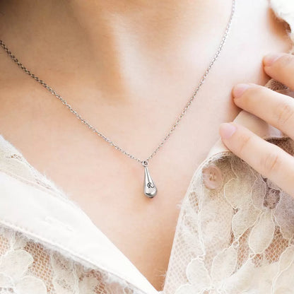 Custom Tiny Teardrop Urn Necklace with Name for Ashes