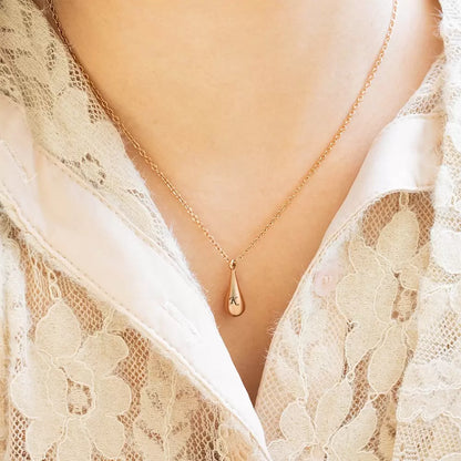 Custom Tiny Teardrop Urn Necklace with Name for Ashes
