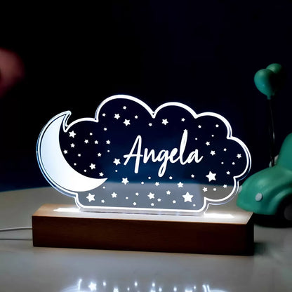 Moon and Stars Night Light, Personalized nursery decor