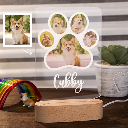 Custom Photo Dog Paw Night Light