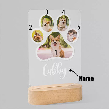 Custom Photo Dog Paw Night Light