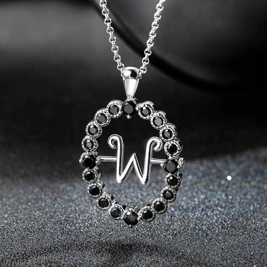 Custom Initial Necklace, Rotating Talisman Necklace| Morticia Necklace