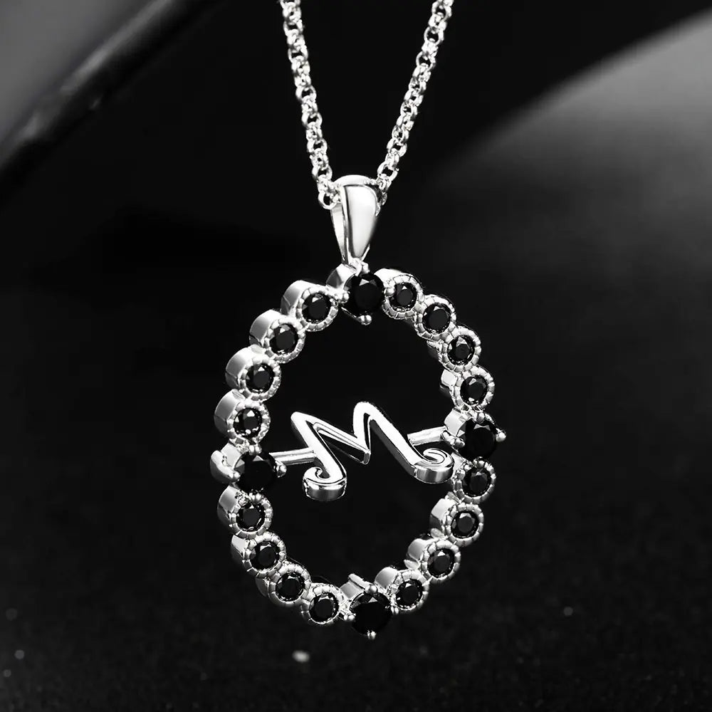 Custom Initial Necklace, Rotating Talisman Necklace| Morticia Necklace