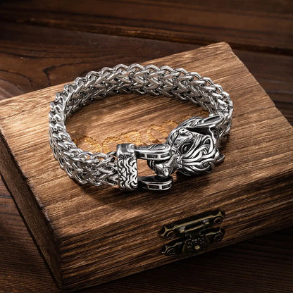 Viking Norse Bracelet | Free engraved wood gift box