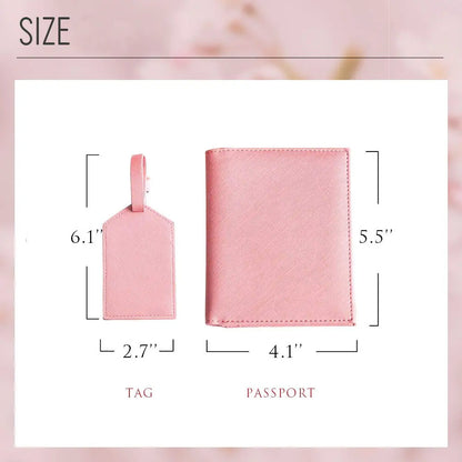 Personalized passport holder and luggage tag set |Personalized suitcase tags