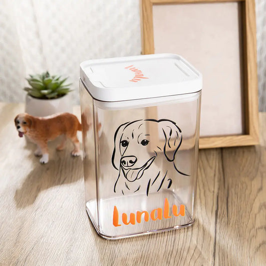 Personalized Pet Treat Jar with Photo and Name