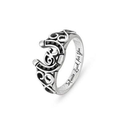 Custom Horseshoe Ring in 925 Sterling Silver | Gifts for pony lovers