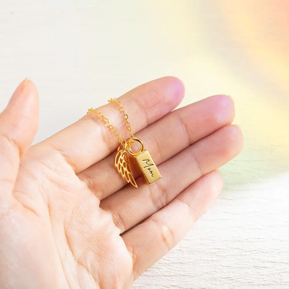 Personalized Tiny Urn Bar Necklace, Cremation Jewelry