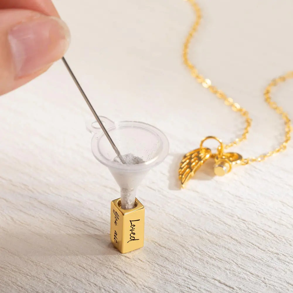 Personalized Tiny Urn Bar Necklace, Cremation Jewelry
