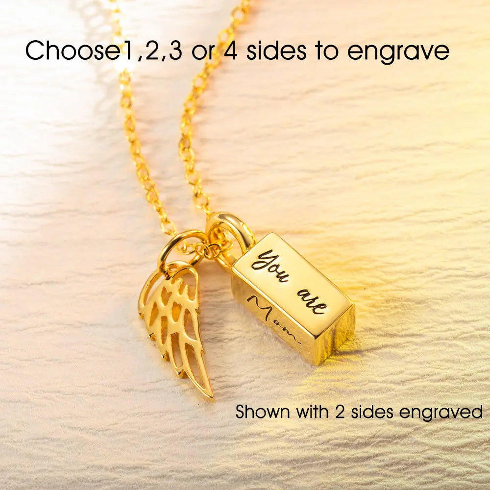 Personalized Tiny Urn Bar Necklace, Cremation Jewelry