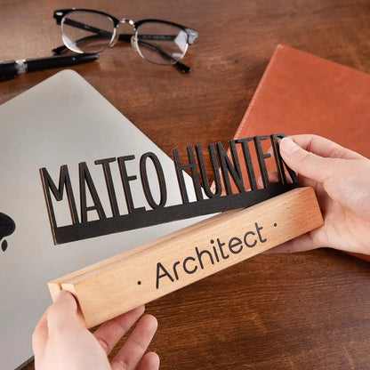 Custom Wood Desk Name Plates | Cool Simple desk name plates