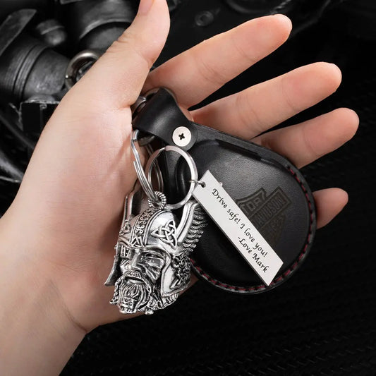 Odin Viking God Guardian Bell | Gremlin Bells for Motorcycles| Set of bell & engraved keychain