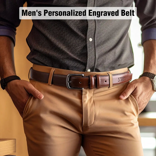 Custom Engraved Leather Belts | Groove Belt for Men