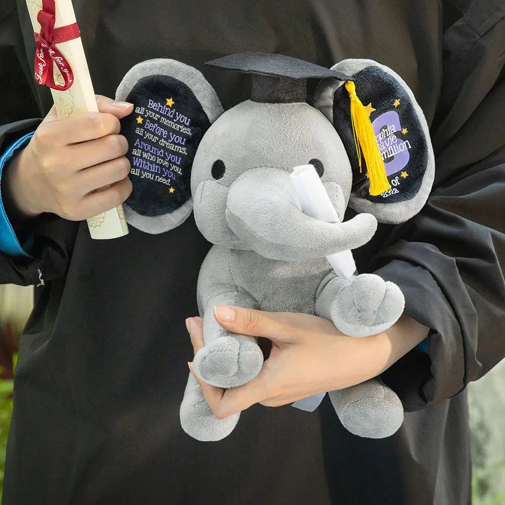 Custom Graduation Elephant Stuffed Animal | Graduation Gifts for Friends/Students/Kindergarten