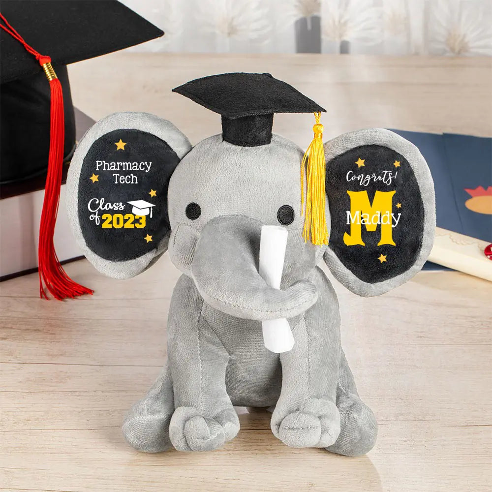 Custom Graduation Elephant Stuffed Animal | Graduation Gifts for Friends/Students/Kindergarten