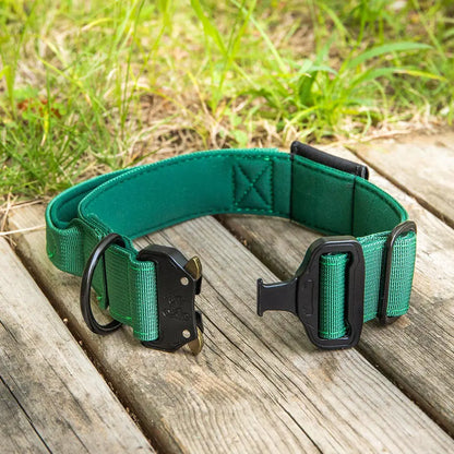 Personalized tactical dog collar | Nylon Dog Collar with AirTag Pocket