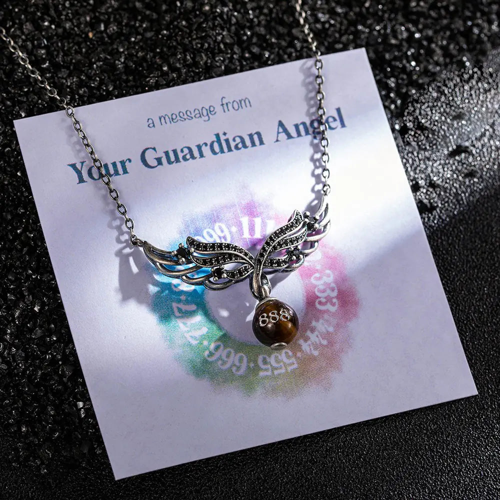 Custom angel number necklace | Spiritual necklace | Healing stone necklace