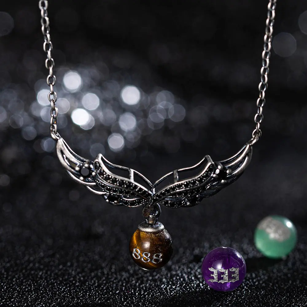 Custom angel number necklace | Spiritual necklace | Healing stone necklace