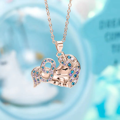 Unicorn necklace Charm Fairytale | Girl birthday gifts 1-9 Year Old