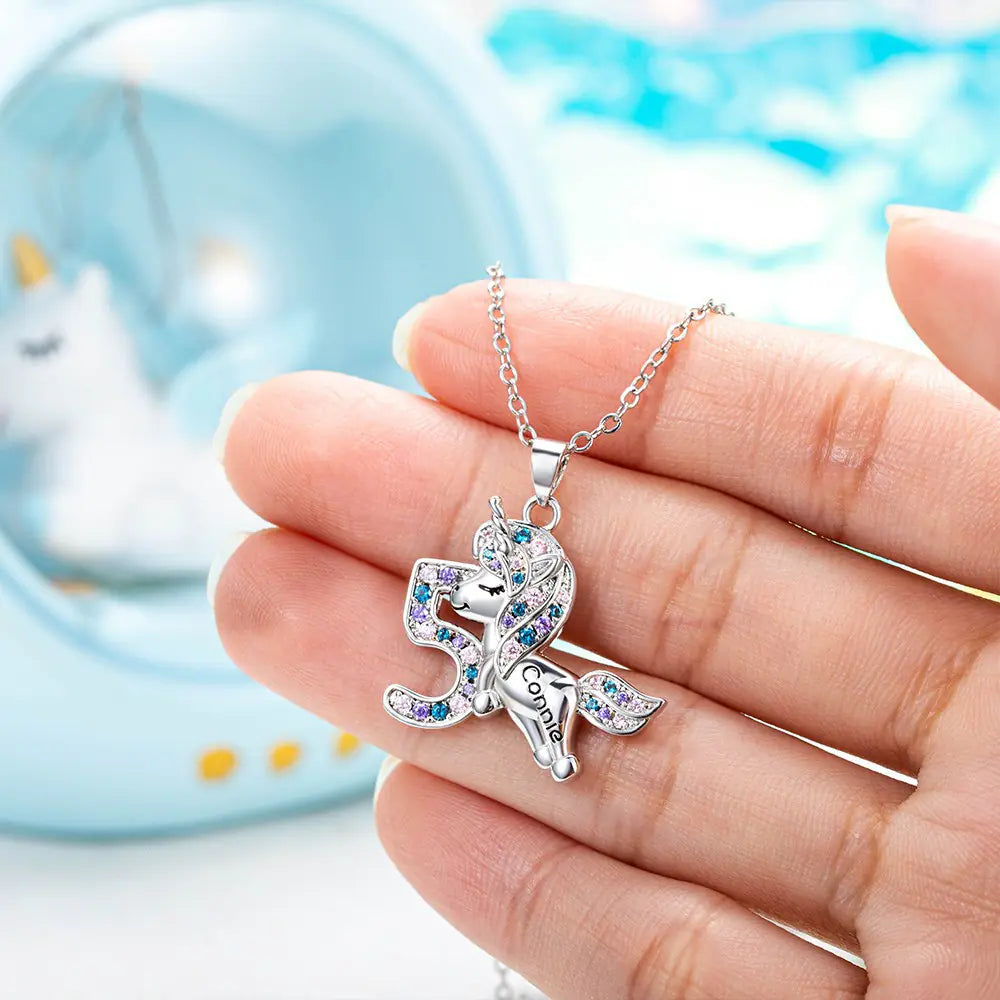 Unicorn necklace Charm Fairytale | Girl birthday gifts 1-9 Year Old