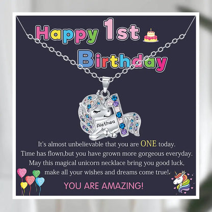 Unicorn necklace Charm Fairytale | Girl birthday gifts 1-9 Year Old